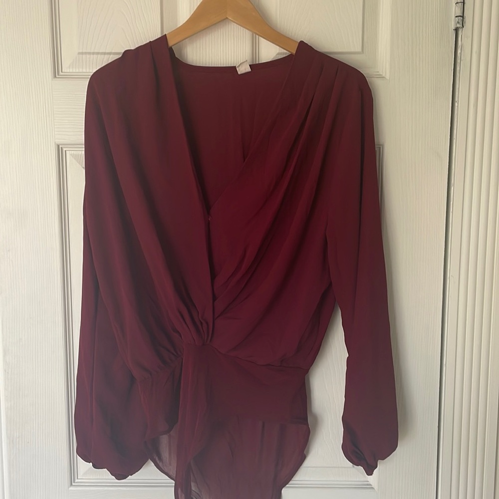 Burgundy bodysuit